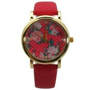 Olivia Pratt Solid Colors with Flowers Details Women Watch